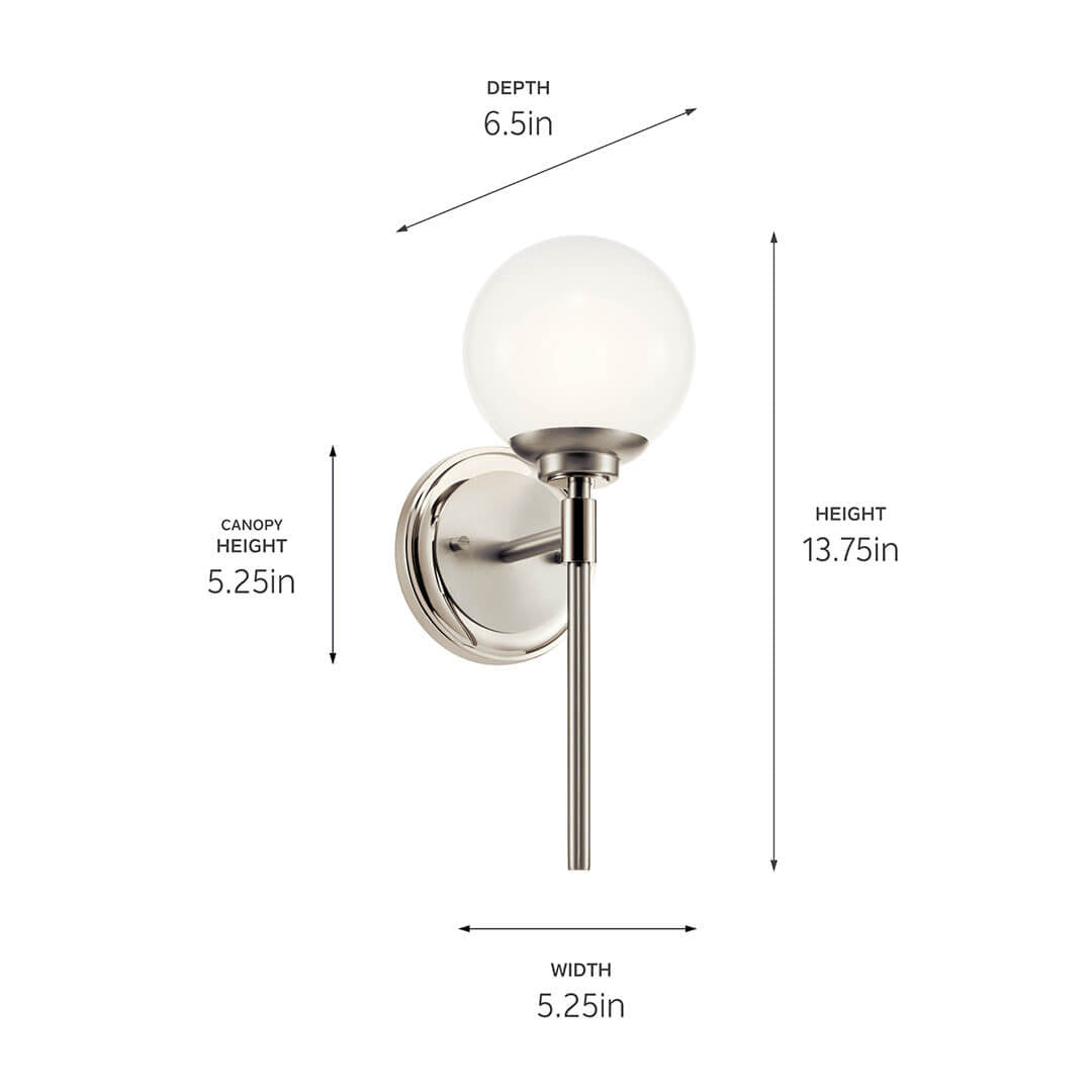 KICHLER-55170CPZKICHLER Benno 55170 1 Light Vanity with Frosted Glass