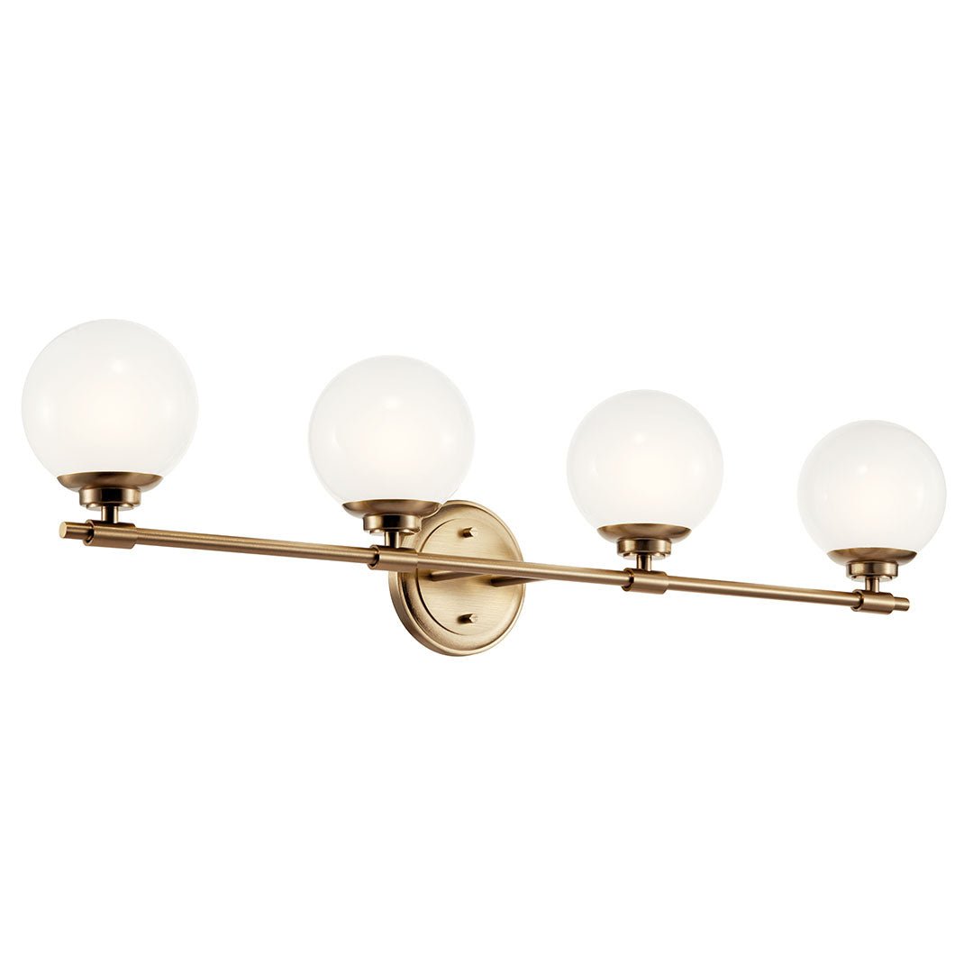 KICHLER-55173CPZKICHLER Benno 55173 4 Light Vanity with Frosted Glass in Polished Nickel and Brushed Nickel