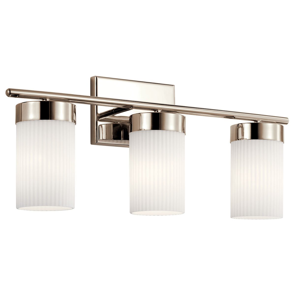 KICHLER-55112PNKICHLER Ciona 55112 3 Light Vanity Light with Round Ribbed Glass
