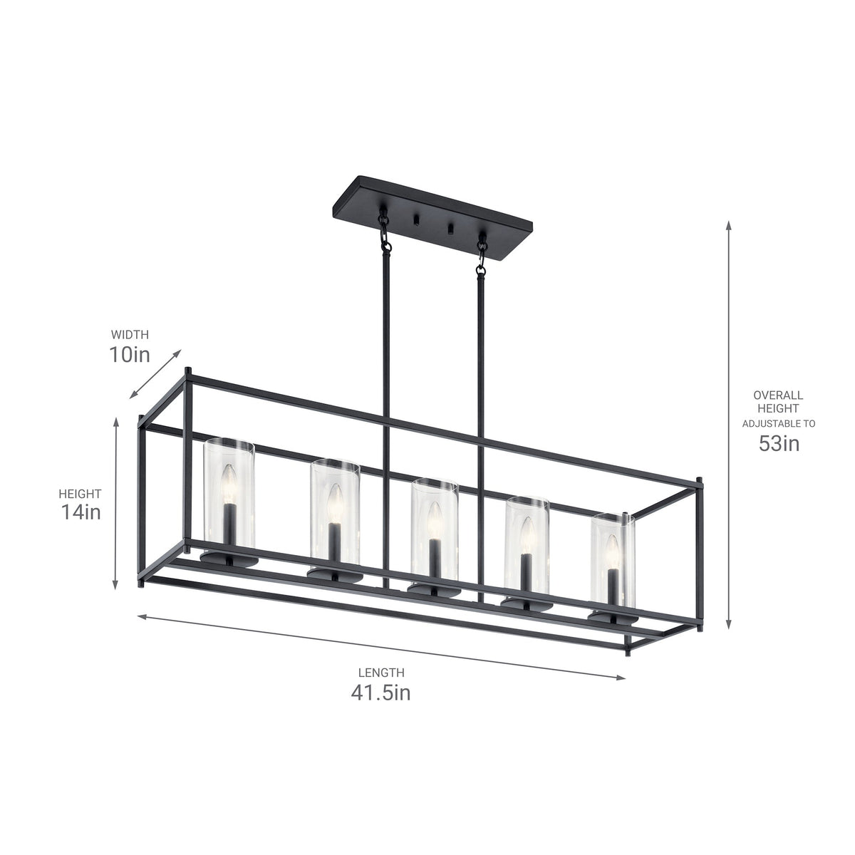 KICHLER-43995OZKICHLER Crosby 43995 10" 5-Light Linear Chandelier