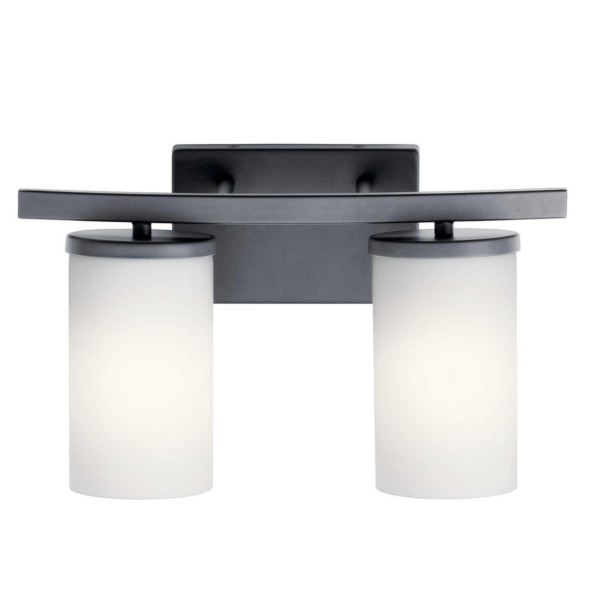 KICHLER-45496BKKICHLER Crosby 45496 2 Light Vanity Light with Frosted/Clear Glass