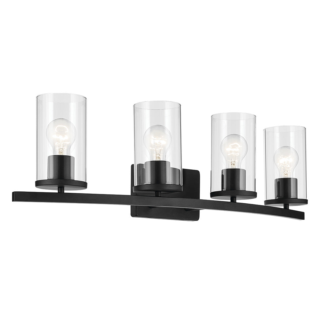 KICHLER-45498BKCLRKICHLER Crosby 45498 4 Light Vanity Light with Frosted/Clear Glass