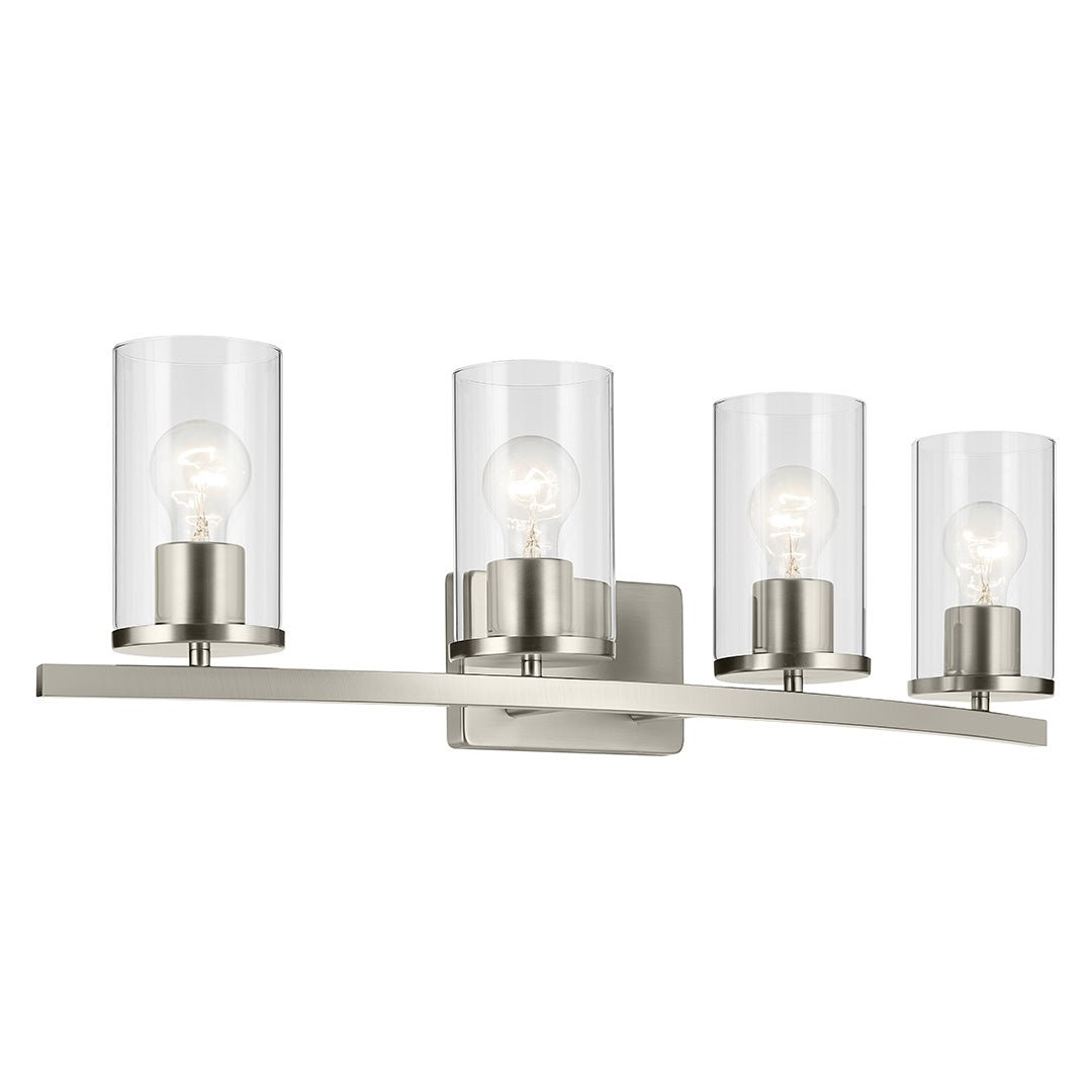 KICHLER-45498NICLRKICHLER Crosby 45498 4 Light Vanity Light with Frosted/Clear Glass