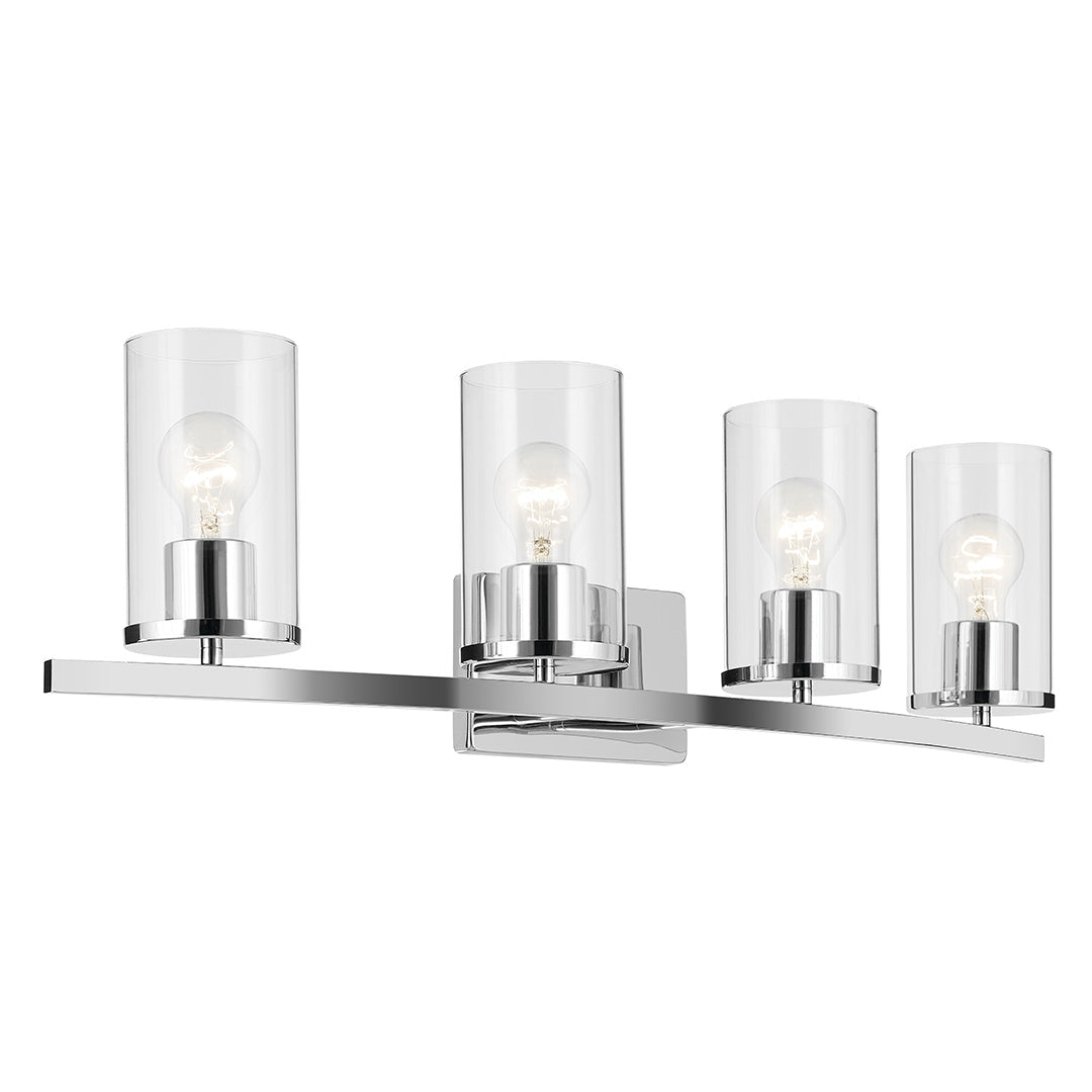 KICHLER-45498CHCLRKICHLER Crosby 45498 4 Light Vanity Light with Frosted/Clear Glass