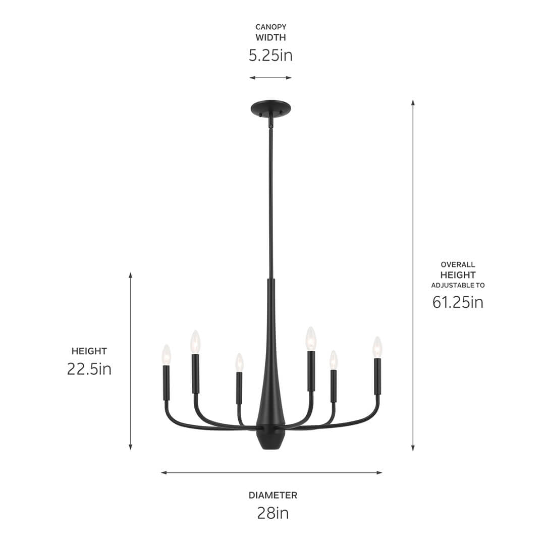 KICHLER-52525CPZKICHLER Deela 52525 28" 6-Light Chandelier
