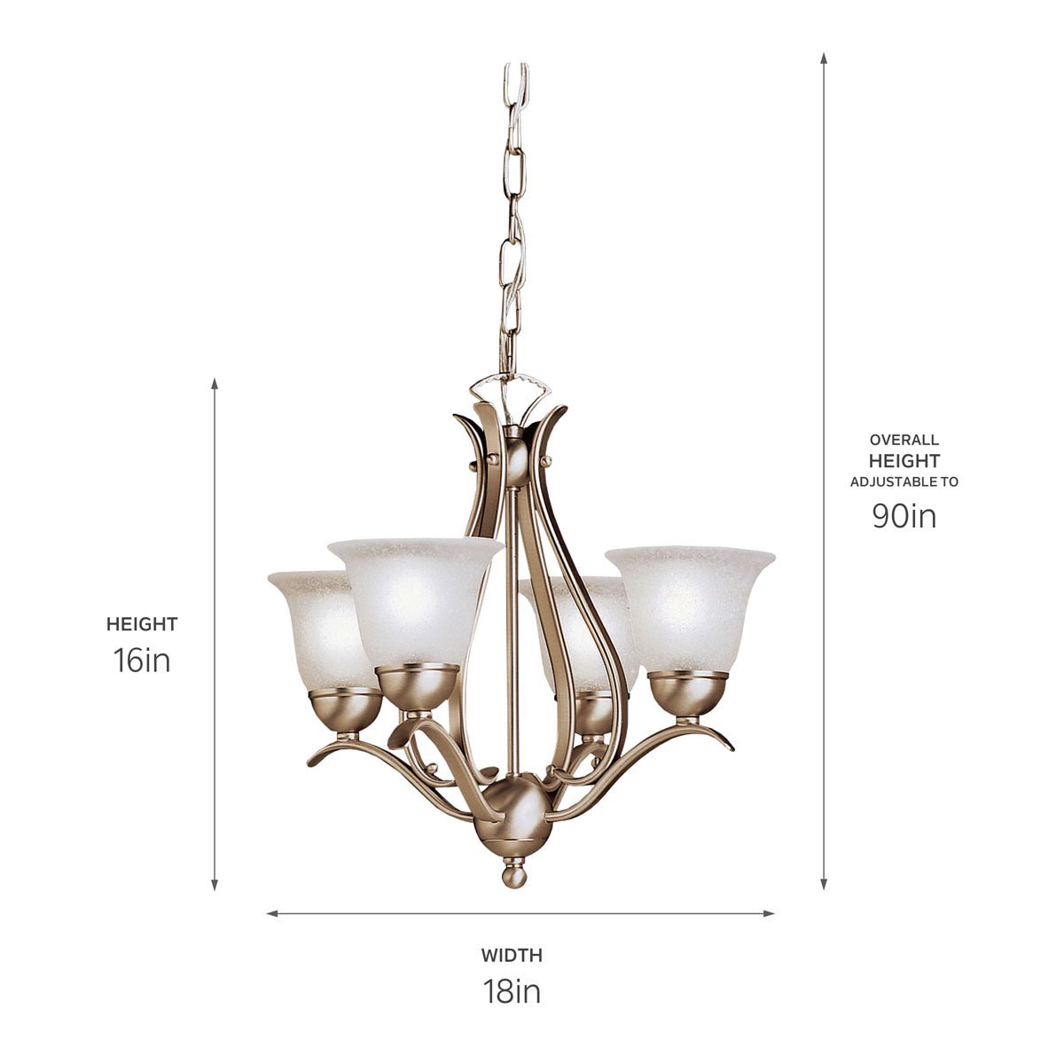 KICHLER-2019NIKICHLER Dover 2019 18" 4-Light Chandelier