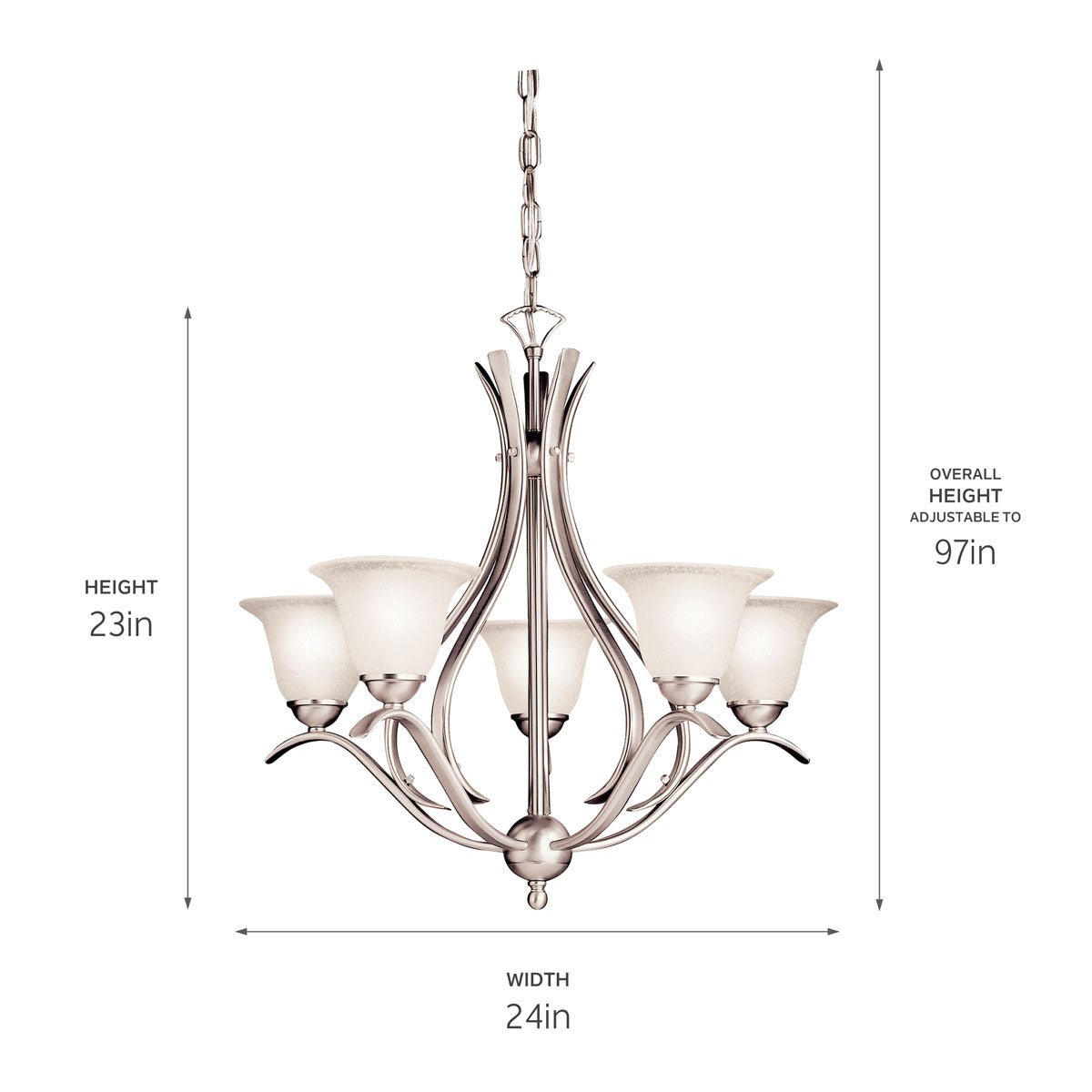 KICHLER-2020NIKICHLER Dover 2020 24" 5-Light Chandelier