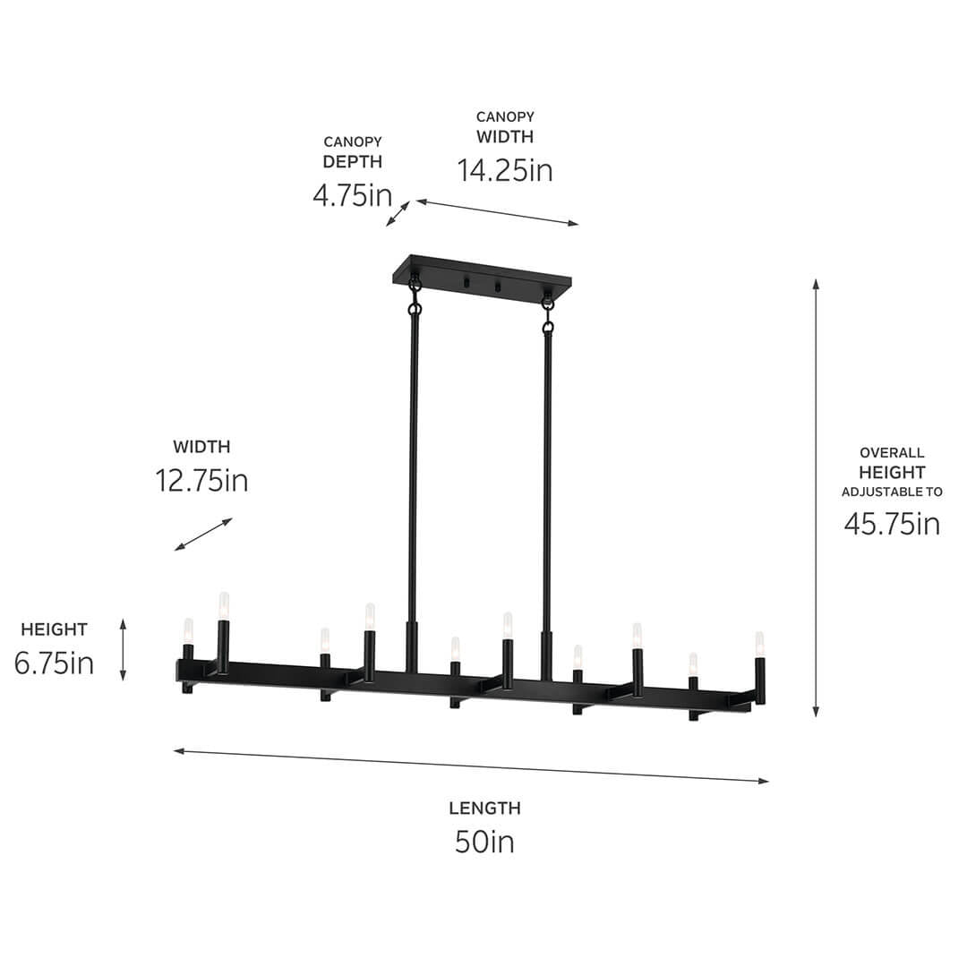 KICHLER-52614SNKICHLER Erzo 52614 12.75" 10-Light Linear Chandelier