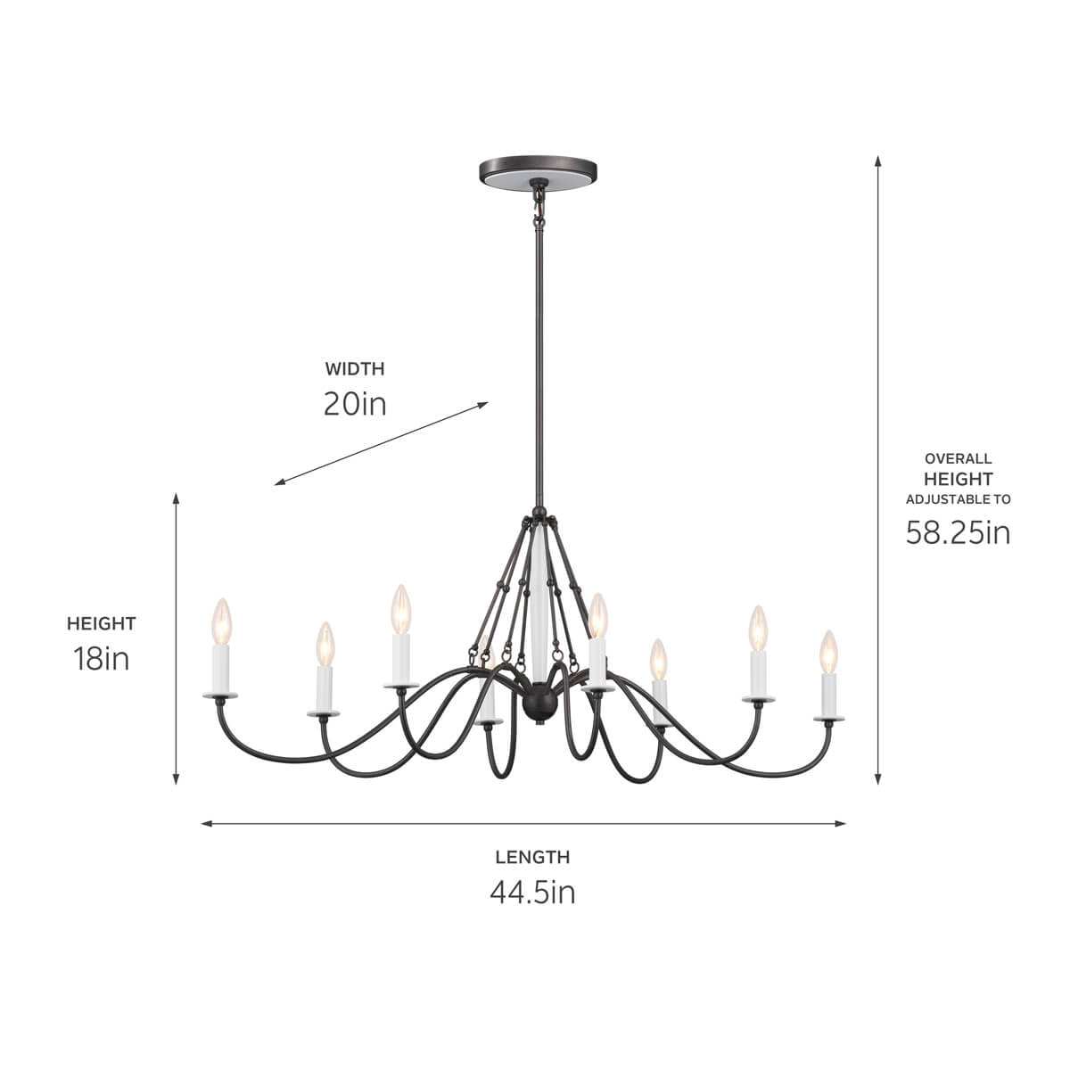 KICHLER-52457AVIKICHLER Freesia 52457 20" 8-Light Linear Chandelier