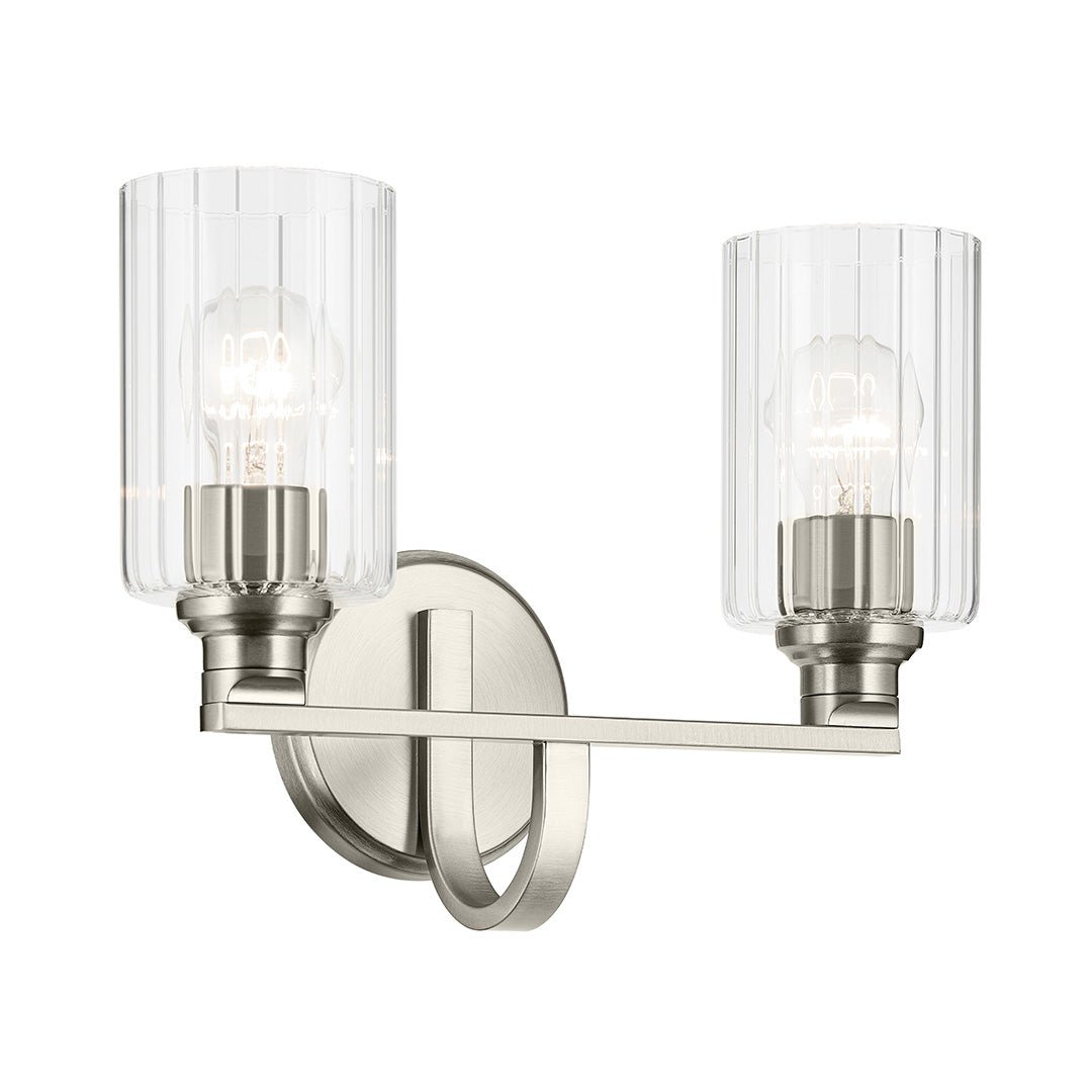 KICHLER-55225NIFLUKICHLER Gioe 55225 2 Light Vanity Light with Clear/Frosted Glass