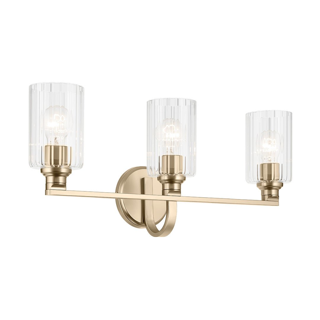 KICHLER-55226CPZFLUKICHLER Gioe 55226 3 Light Vanity Light with Clear/Frosted Glass