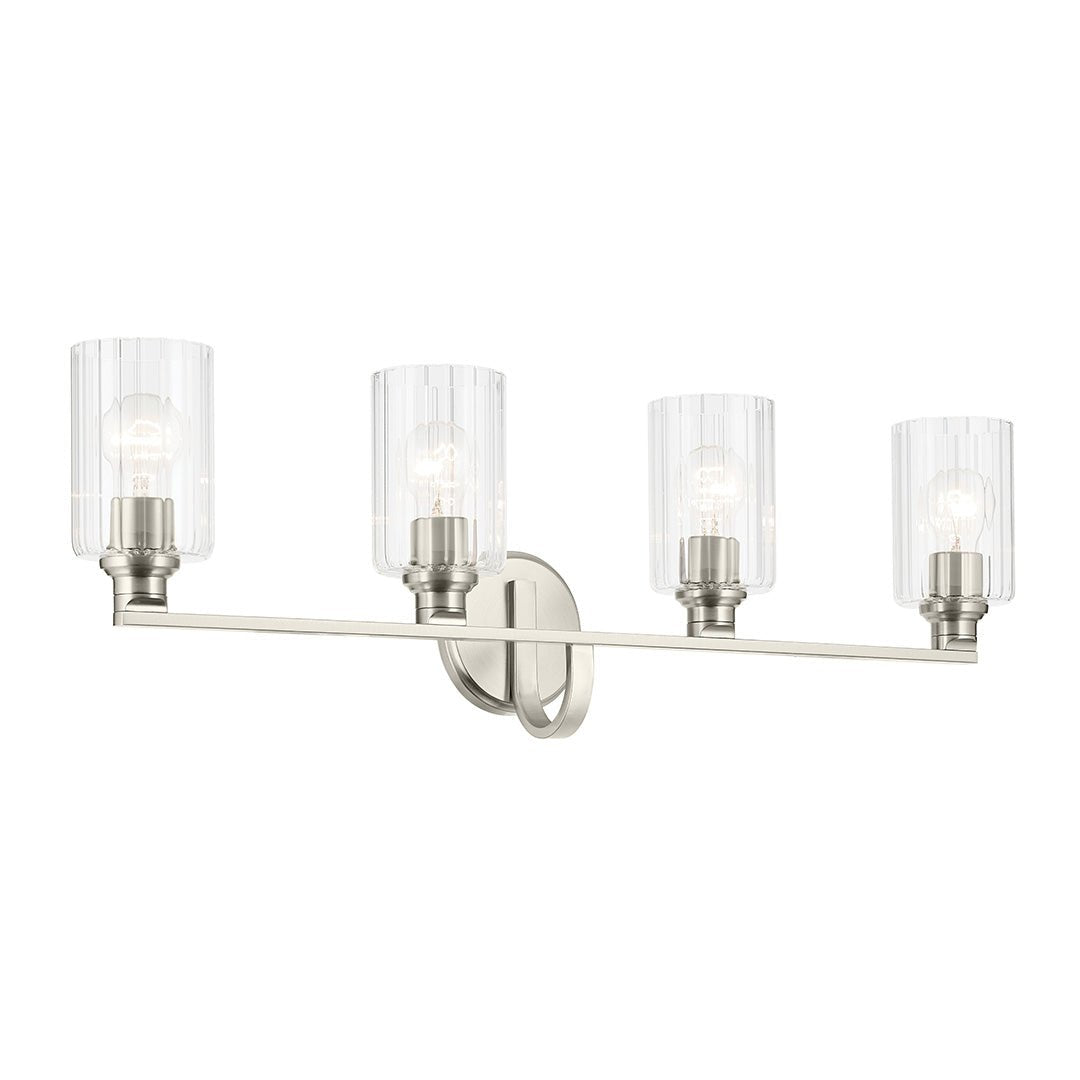 KICHLER-55227NIFLUKICHLER Gioe 55227 4 Light Vanity Light with Clear/Frosted Glass