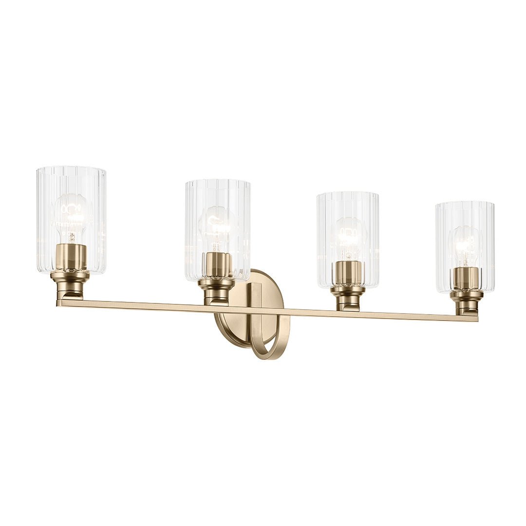 KICHLER-55227CPZFLUKICHLER Gioe 55227 4 Light Vanity Light with Clear/Frosted Glass