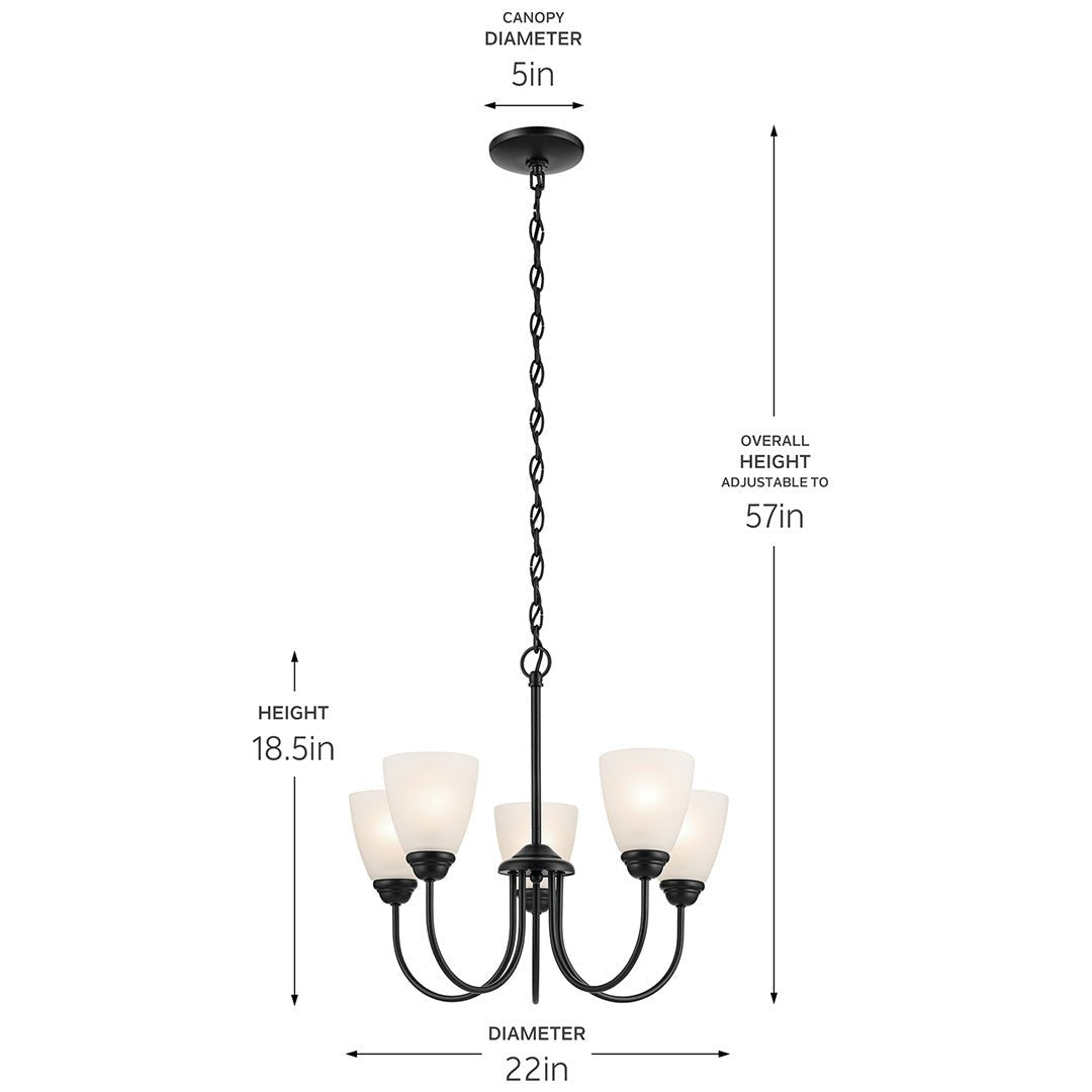KICHLER-43638OZKICHLER Jolie 43638 22" 5-Light Chandelier