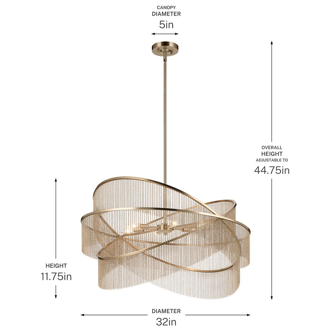 KICHLER-52824CPZKICHLER Khaite 52824 32" 6-Light Chandelier