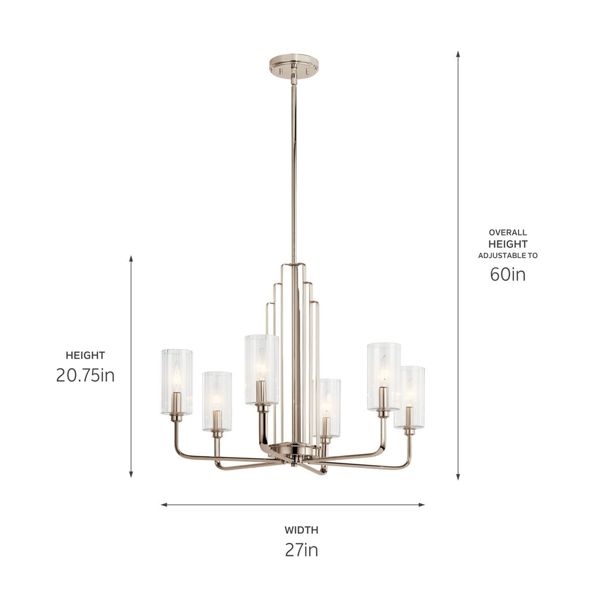 KICHLER-52411PNKICHLER Kimrose 52411 27" 6-Light Chandelier