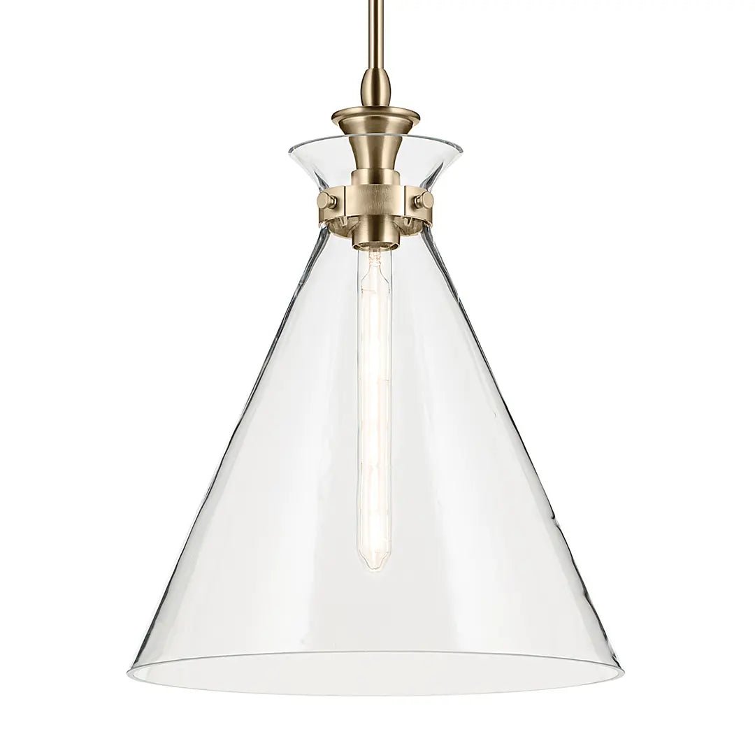 KICHLER-52775CPZCLRKichler Laria 52775 1 Bulb 16 Inch Cone Pendant Light