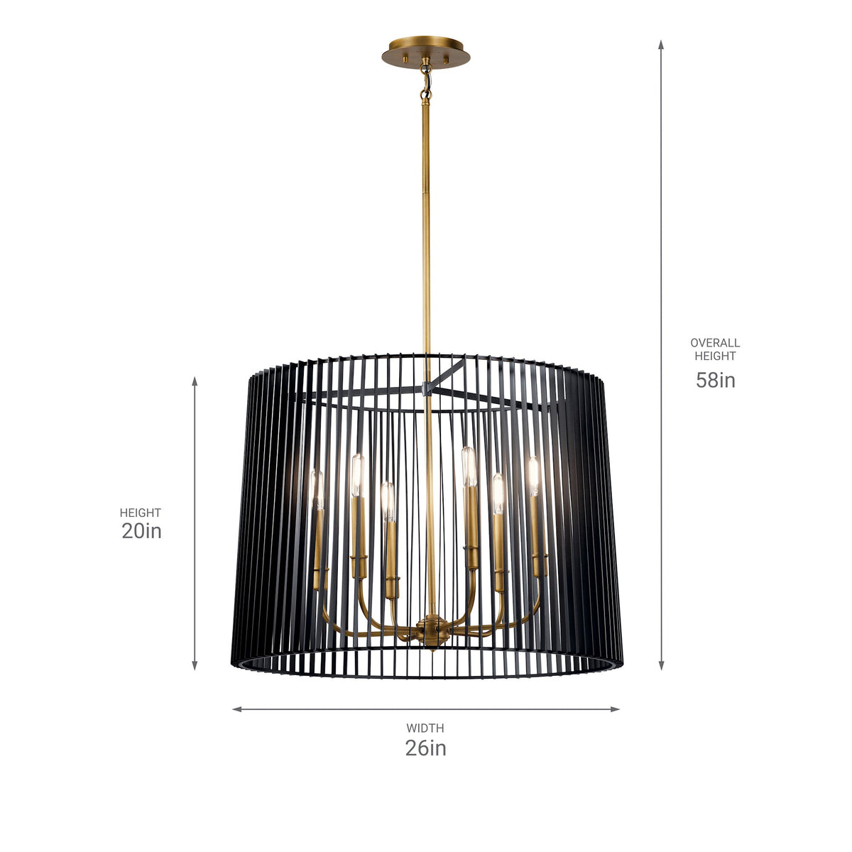 KICHLER-44167BKKICHLER Linara 44167 26" 6-Light Chandelier