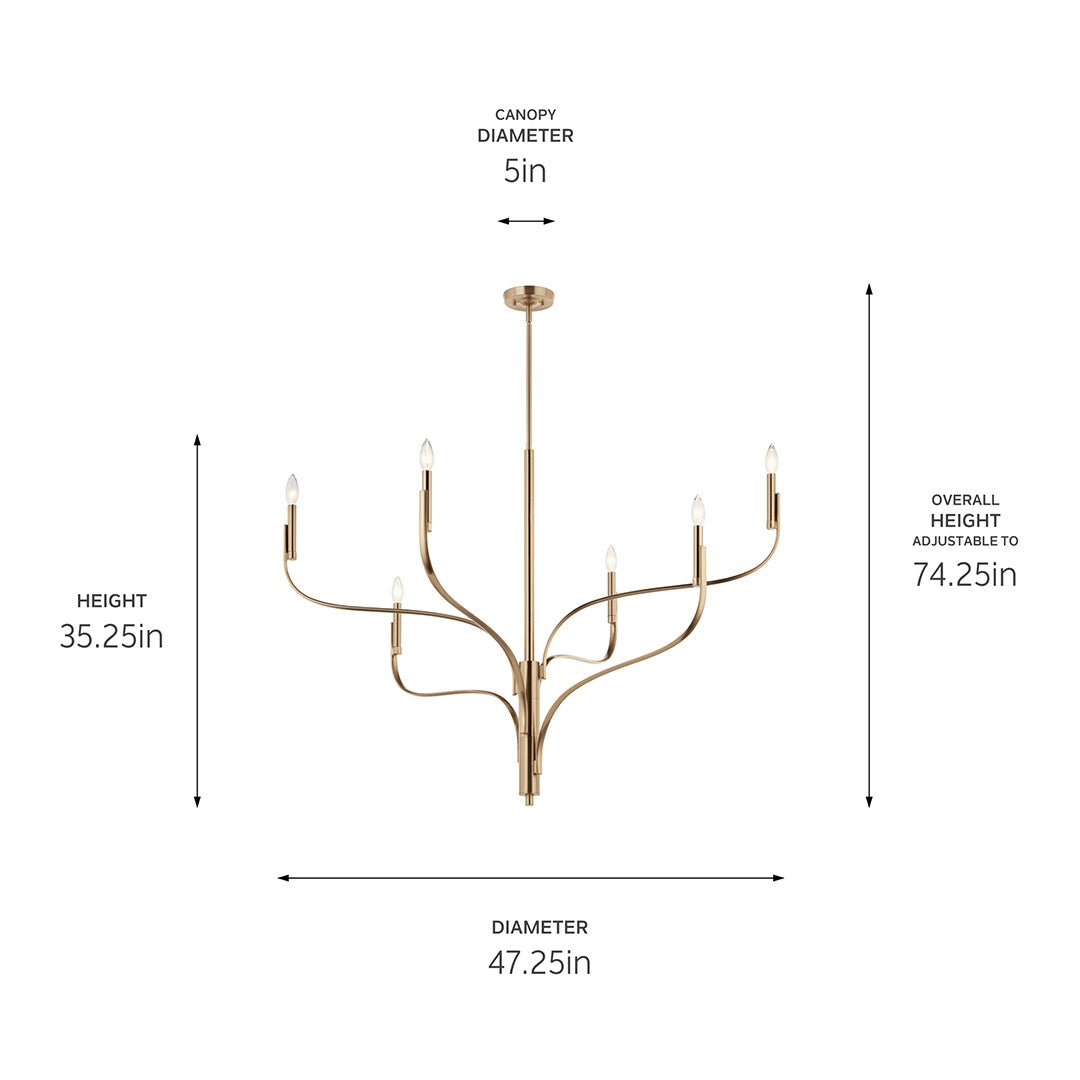 KICHLER-52674CPZKICHLER Livadia 52674 47.25" 6-Light Chandelier