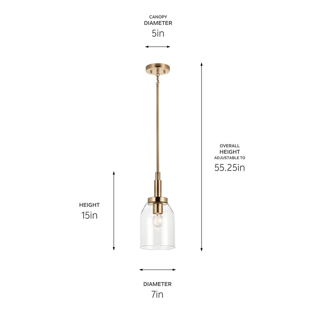 KICHLER-52725CHKICHLER Madden 15 Inch 1 Light Mini Pendant with Clear Glass