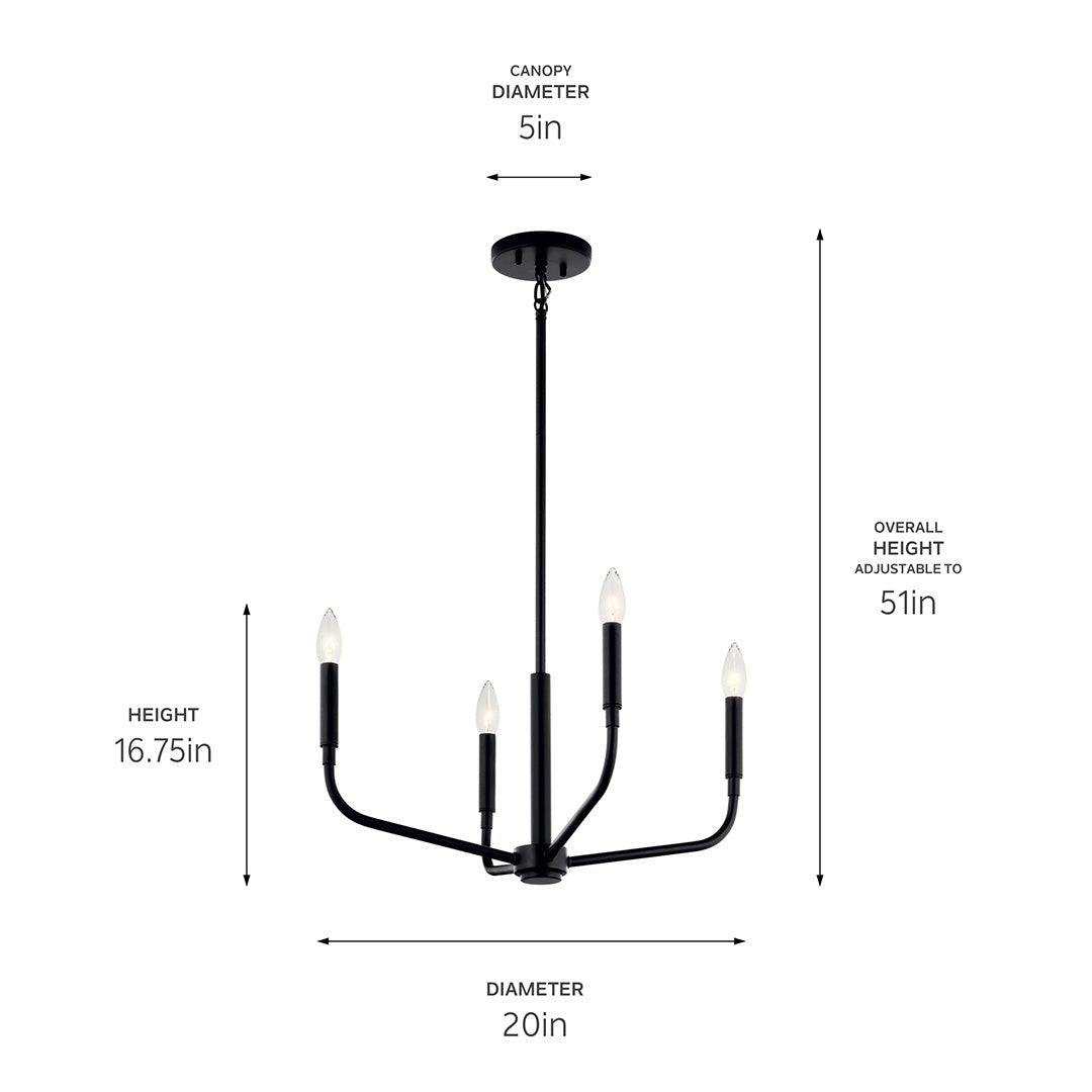 KICHLER-52716NIKICHLER Madden 52716 20" 4-Light Chandelier