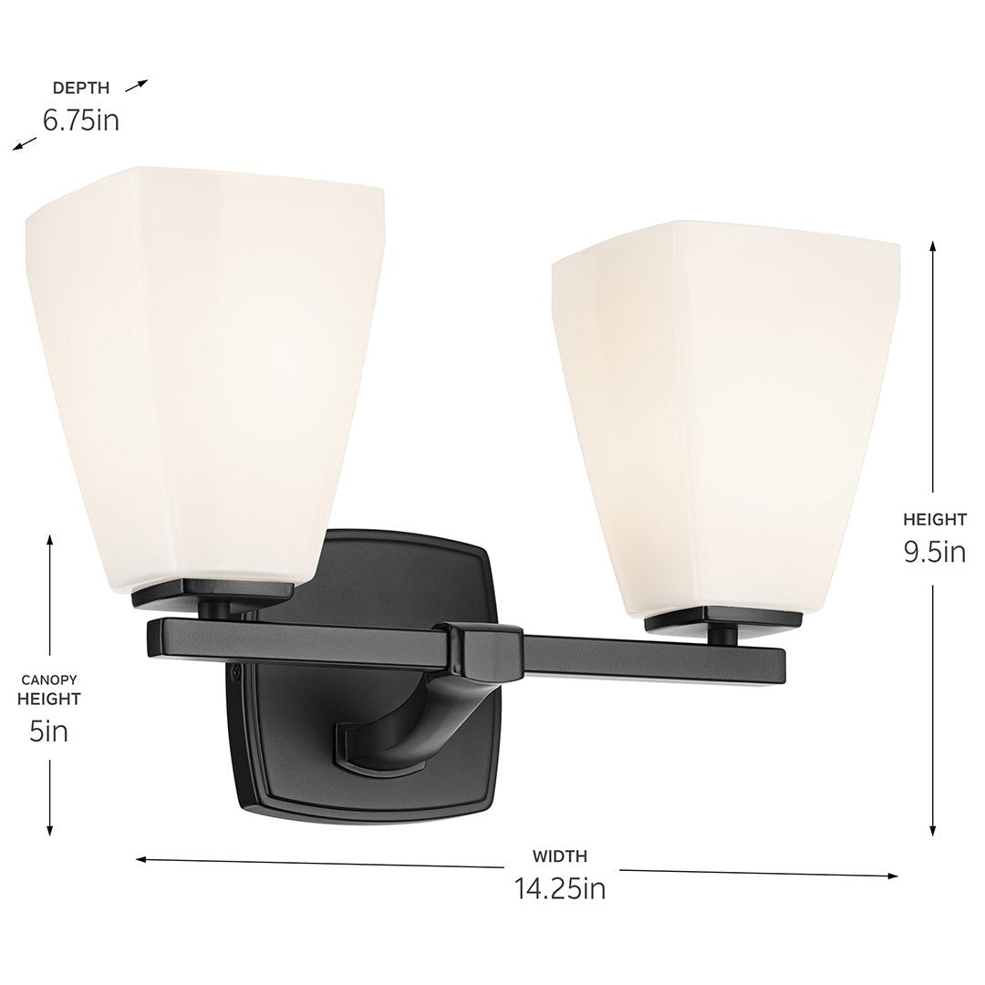 KICHLER-55215NIKICHLER Marant 55215 2 Light Vanity Light with Clear/Frosted Glass