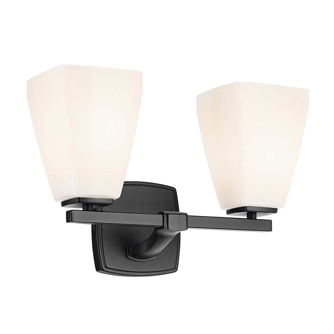 KICHLER-55215BKKICHLER Marant 55215 2 Light Vanity Light with Clear/Frosted Glass