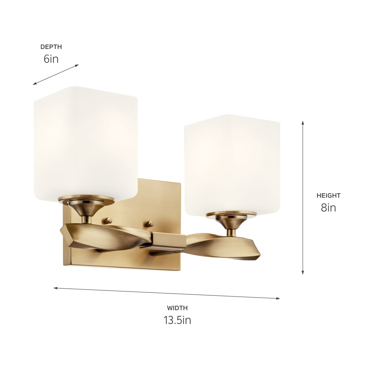 KICHLER-55001CPZKICHLER Marette 55001 2 Light Vanity Light with Frosted Glass