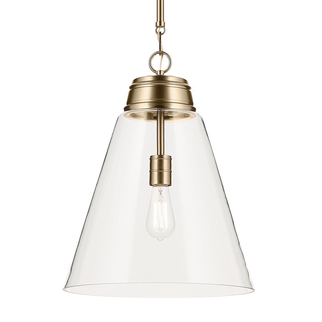 KICHLER-52662CPZCLRKICHLER Marsailli 19"/19.75" 1 Light Pendant with Frosted/Clear Glass