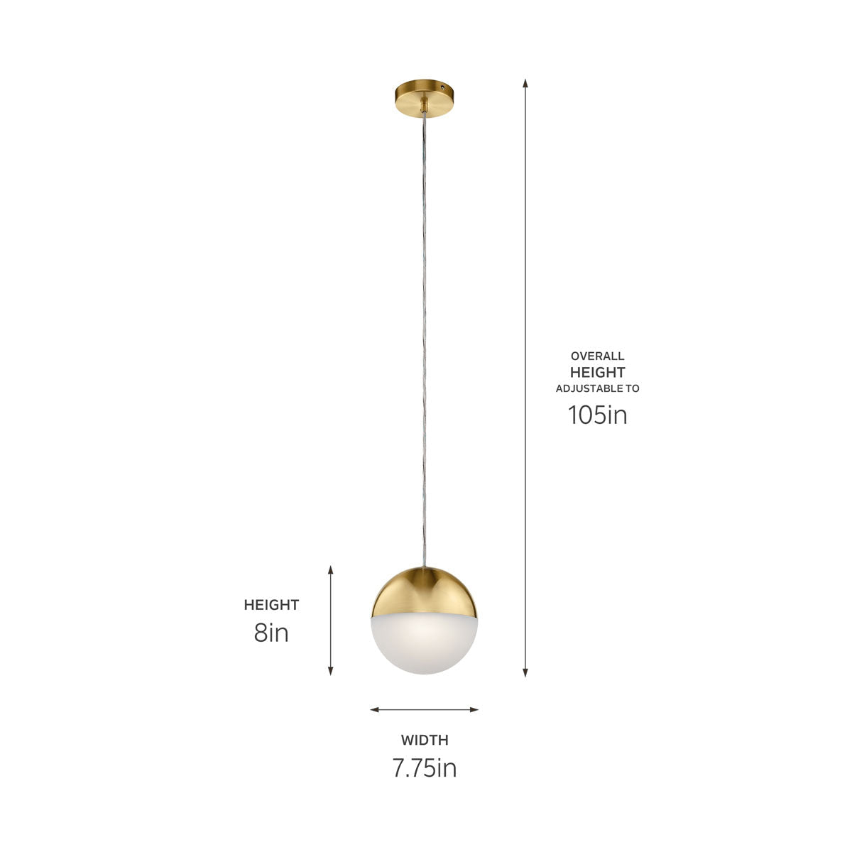 KICHLER-83854CGWHKICHLER Moonlit 17W LED 7.75" Pendant with White Glass 30K