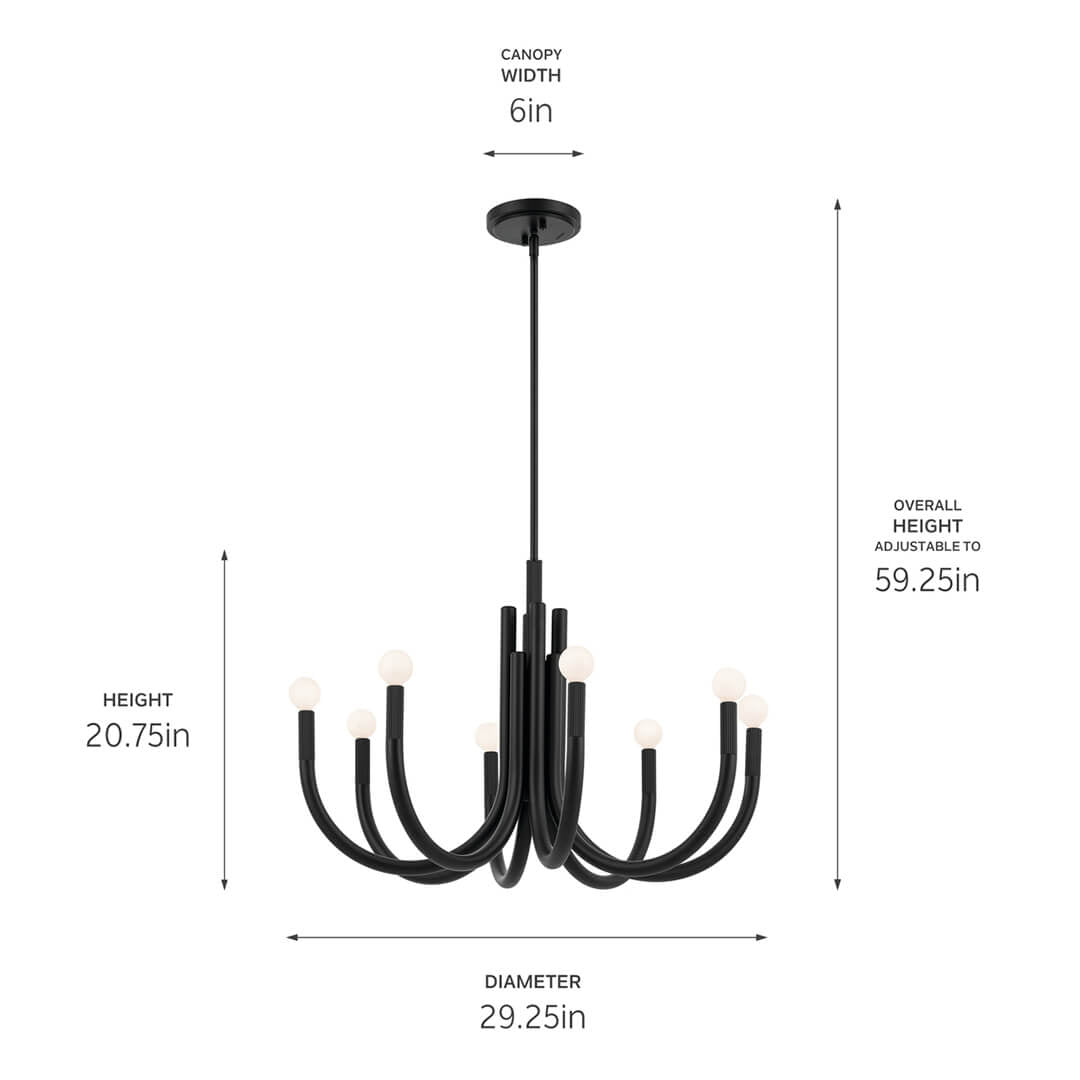 KICHLER-52550PNKICHLER Odensa 52550 29.25" 8-Light Chandelier