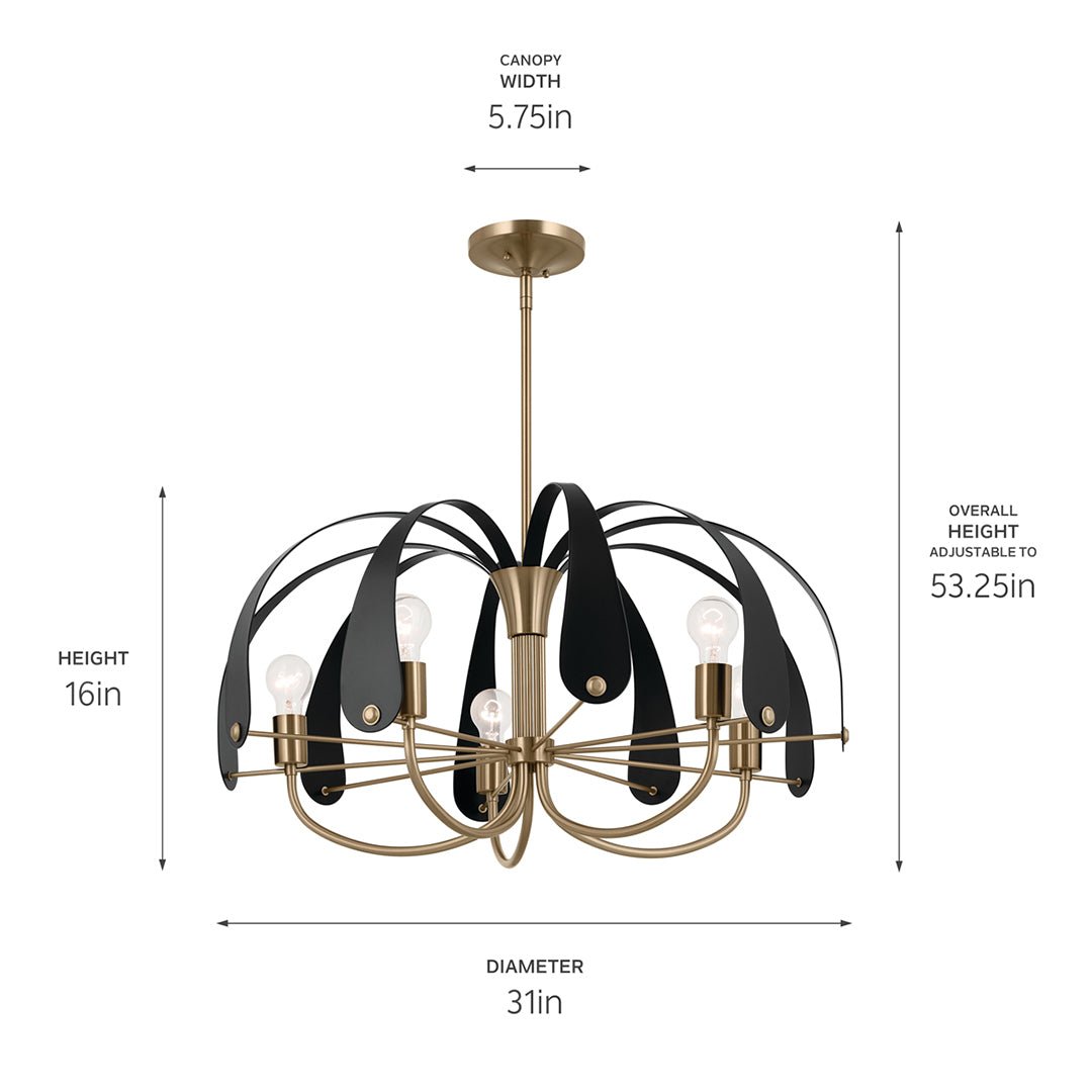 KICHLER-52572CPZKICHLER Petal 52572 31" 5-Light Chandelier