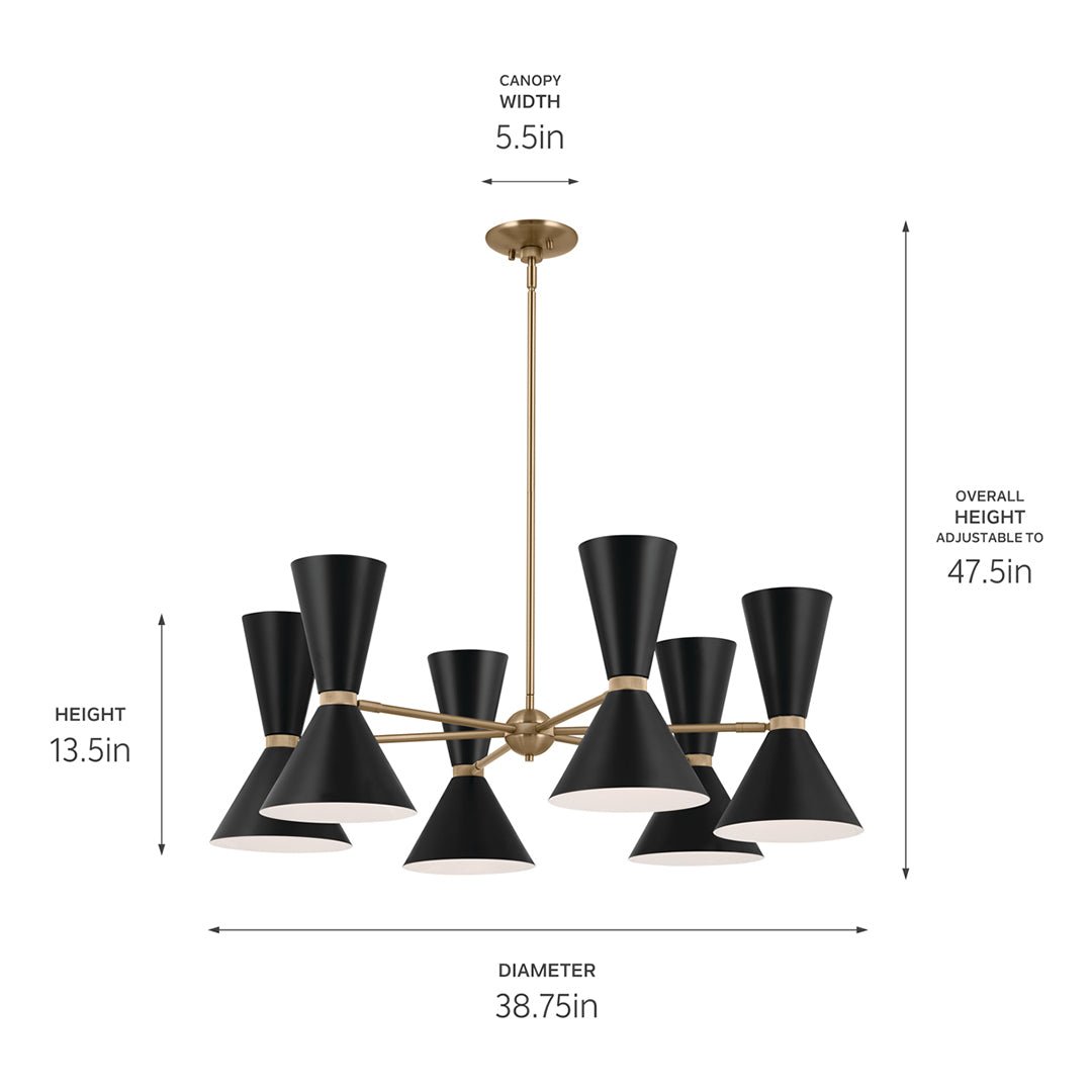 KICHLER-52566CPZWHKICHLER Phix 52566 38.75" 12-Light Chandelier