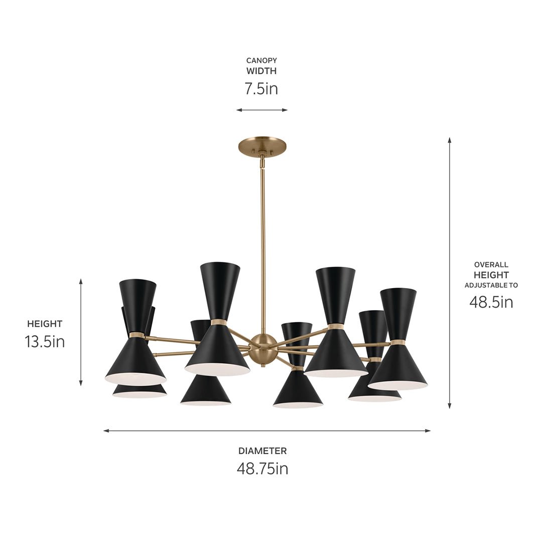 KICHLER-52567CPZWHKICHLER Phix 52567 48.75" 16-Light Chandelier