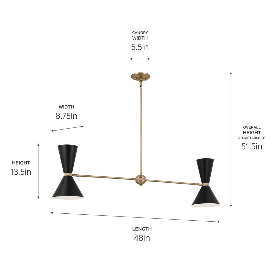 KICHLER-52569CPZWHKICHLER Phix 52569 8.75" 4-Light Linear Chandelier