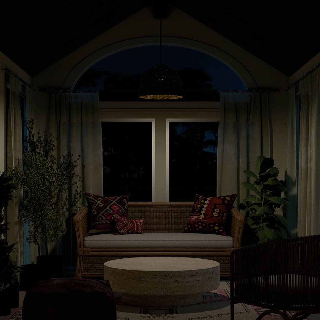 KICHLER-44399BKKICHLER Raffiana 14" 1-Light Pendant with Frosted Glass