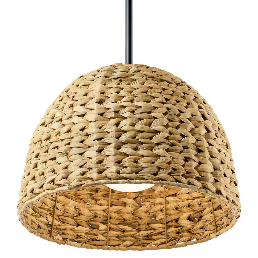 KICHLER-44399BKKICHLER Raffiana 14" 1-Light Pendant with Frosted Glass