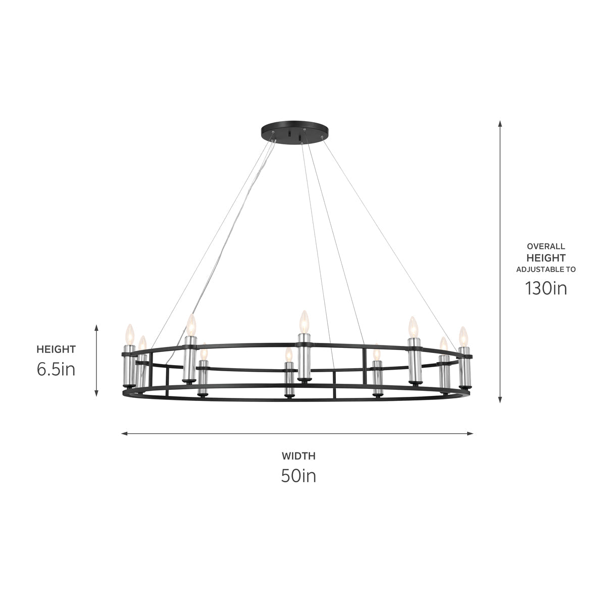 KICHLER-52491PNKICHLER Rosalind 52491 50" 10-Light Chandelier
