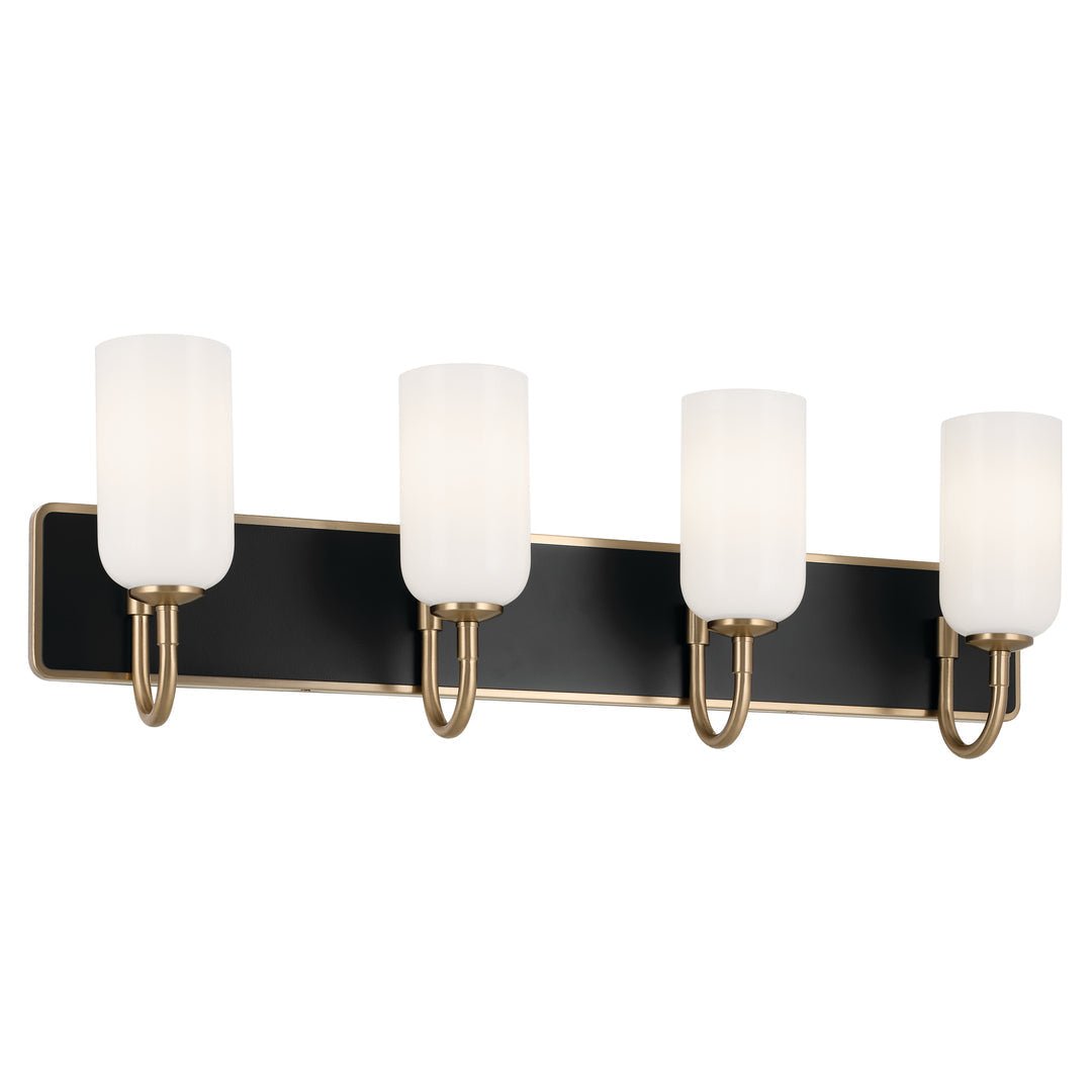 KICHLER-55164CPZKICHLER Solia 55164 4 Light Vanity with Frosted Glass in Champagne Bronze with Black