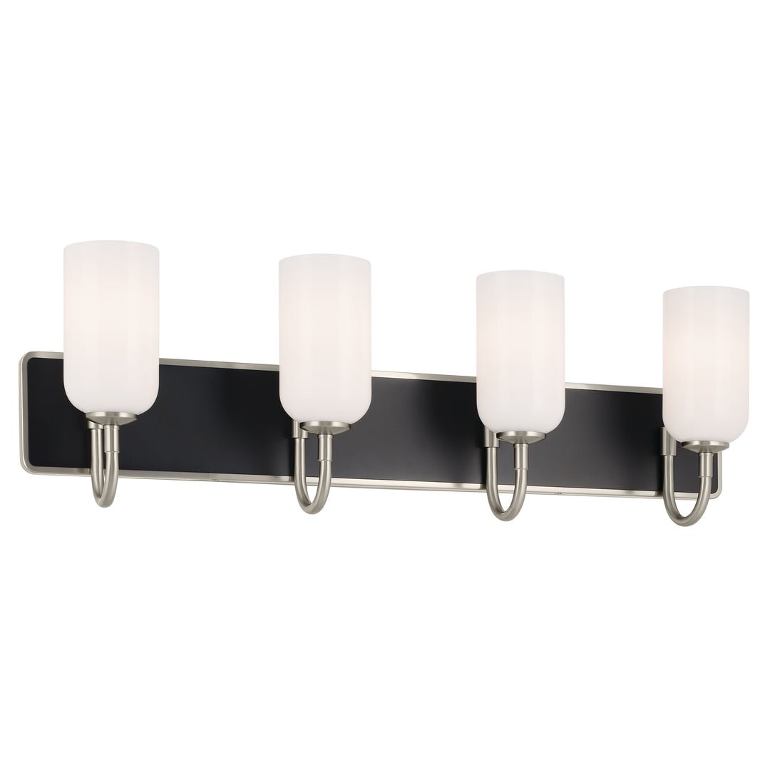 KICHLER-55164NIKICHLER Solia 55164 4 Light Vanity with Frosted Glass in Champagne Bronze with Black