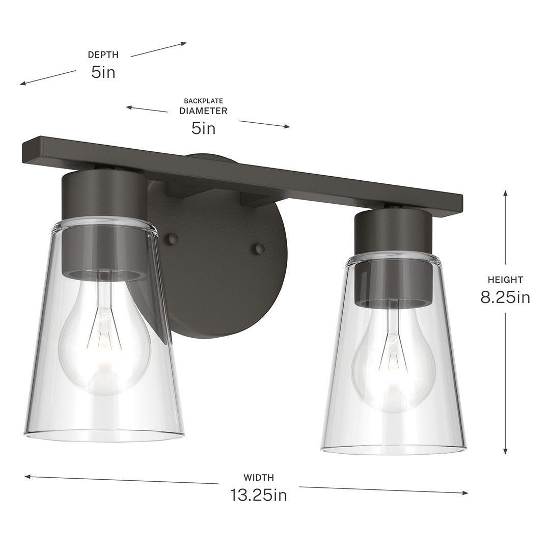 KICHLER-55120BGKICHLER Stamos 55120 2 Light Vanity Light with Frosted/Clear Glass