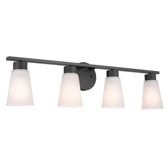 KICHLER-55122BKKICHLER Stamos 55122 4 Light Vanity Light with Frosted/Clear Glass