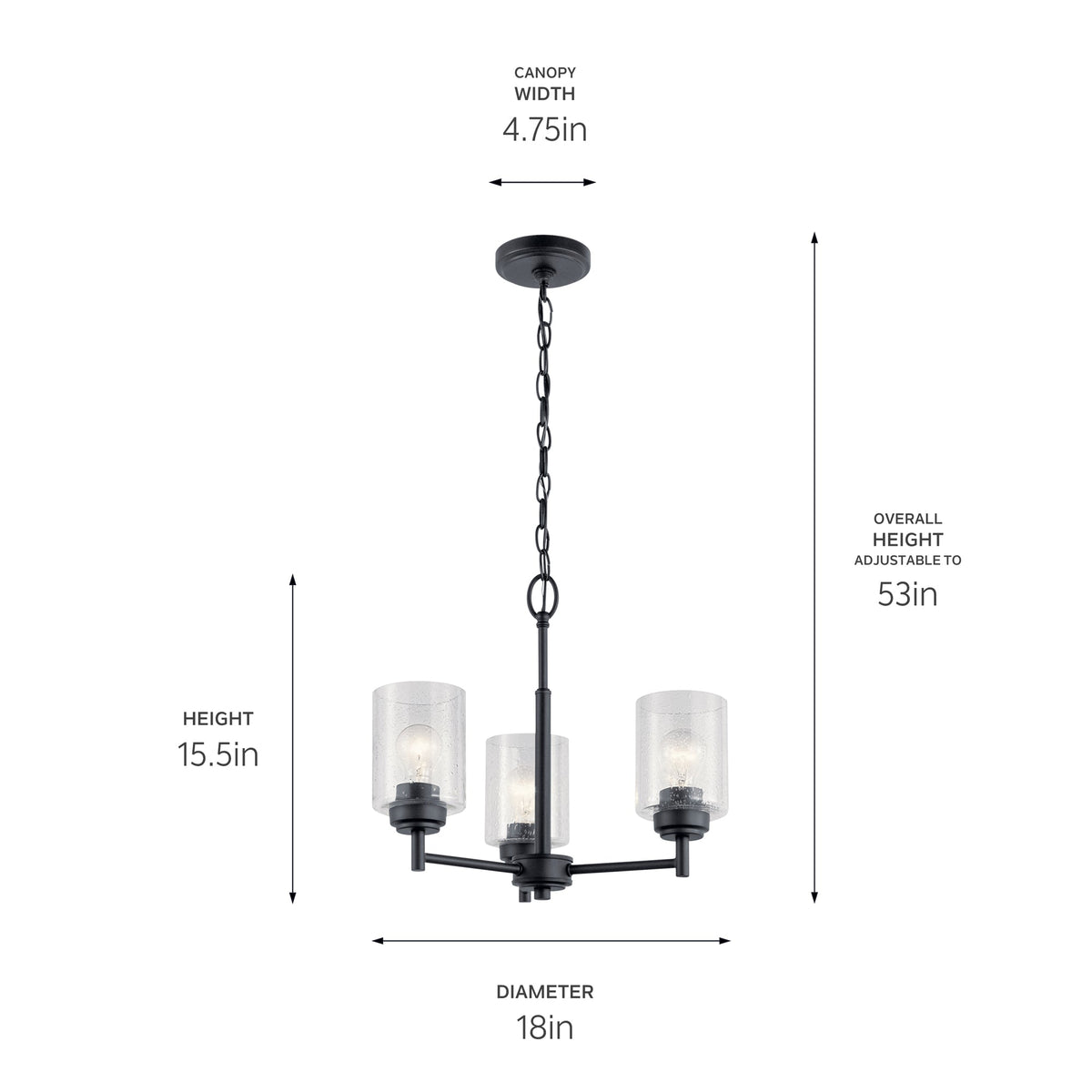 KICHLER-44029OZKICHLER Winslow 44029 18" 3-Light Chandelier