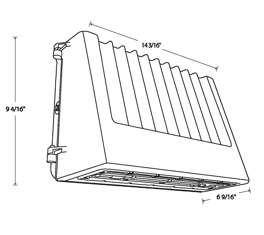 RAB SLIM17FAFC60 60W LED Full Cutoff Wallpack Selectable CCT