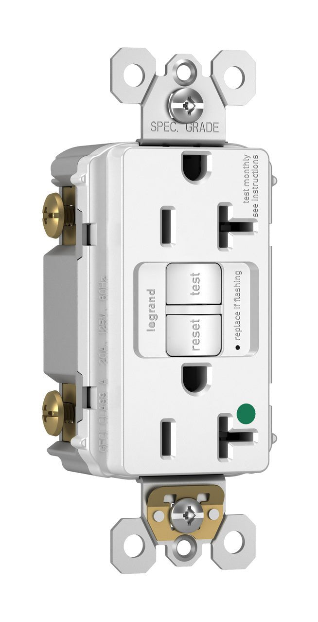 LEG-2097HGWLegrand 2097HGW Hospital Grade 20A Duplex Self - Test GFCI Receptacle