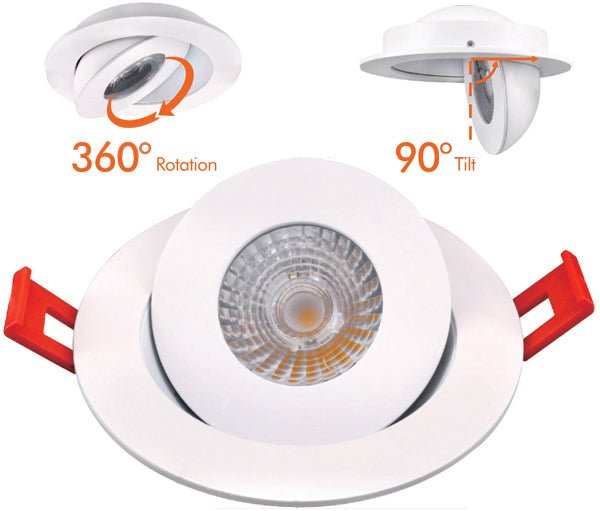 LOTUS - LED - 4 - S9W - 5CCT - FG - WHLotus 4" 9W LED Floating Gimbal Selectable CCT