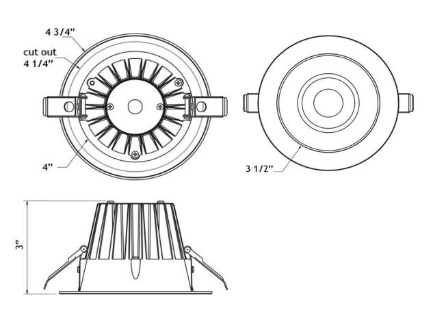 LOTUS - JXL - COB04 - S15W - 5CCT - BK - 4RR - SM - BCLotus JXL - COB04 - R15W 4" 15W LED Regressed Downlight Selectable CCT