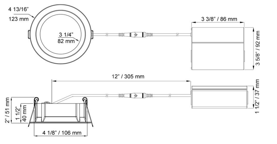 LOTUS - LE4RR - 5CCT - BKLotus LE4RR 11W Deep Regressed Wafer Selectable CCT