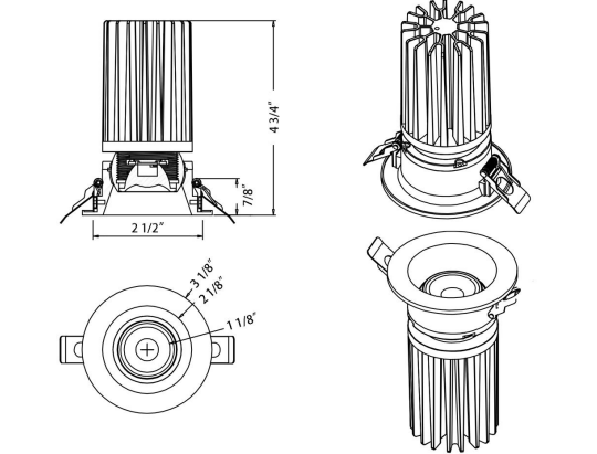 LOTUS - LED - 2 - S11W - 5CCT - WH - EYLotus LED - 2 - S11W 2" 11W LED Recessed Gimbal Selectable CCT/DTW