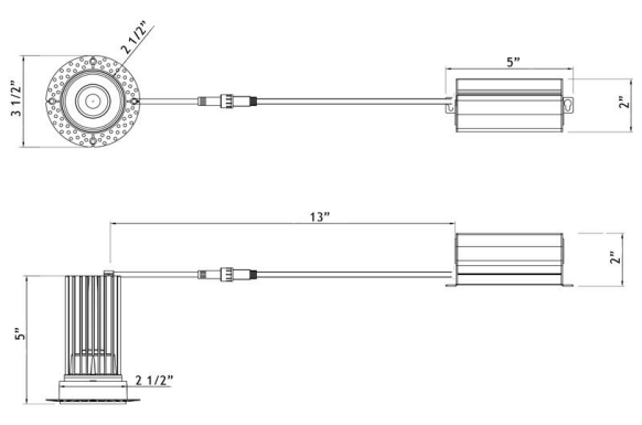 LOTUS - LED - 2 - S15W - L5CCTBK - TLotus LED - 2 - S15W - T 2" 15W LED Trimless Recessed Downlight Selectable